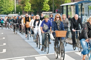 Bicycling in Copenhagen, Denmark